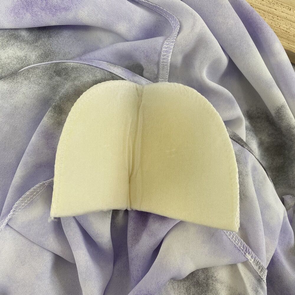 Women’s Lavender Tie Dye Puff Sleeve Top Open Back Bow Detail Size M - Picture 9 of 12